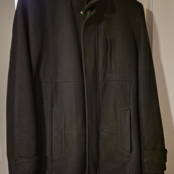 Men's jacket, 58% wool, black, brand: Bershka, size fits a XS-S - Picture 1 of 3